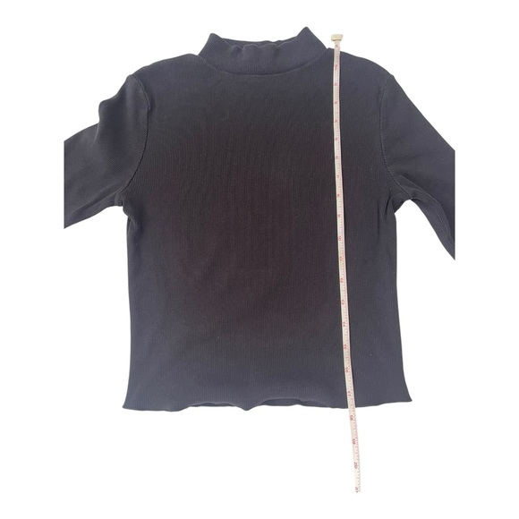 Zara Black Fitted 3/4 Sleeve Bodysuit Sweater Top Black Size Medium Women's - Picture 4 of 8